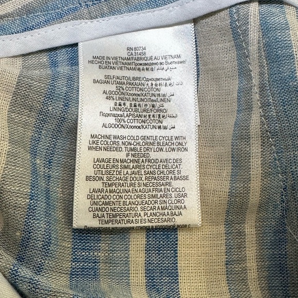 NWT BCBGeneration Shorts Flat Front 5” Cotton Linen Stripes Size 8 - Picture 4 of 5